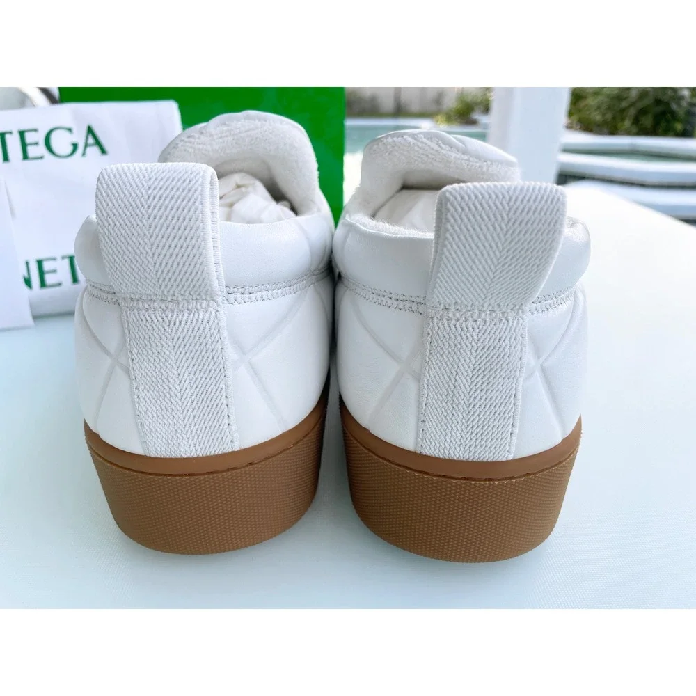 Bottega Veneta Mens 639736 Quilted Embossed White Lambskin Slipon Loafer shoe 42